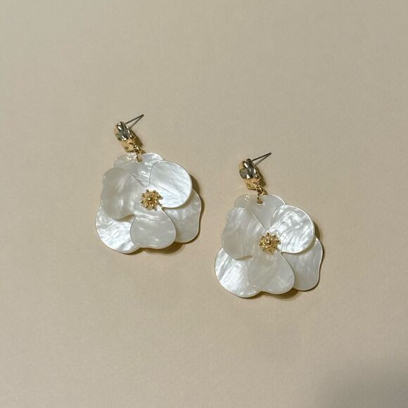 Flower drop earrings N654 - Picture 2 of 5